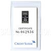 Image 2 : Credit Suisse 1 Gram Platinum Bar Statue Of Liberty