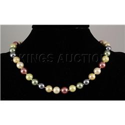 311.00CTW Multi Color Thread Freshwater Pearl Necklace