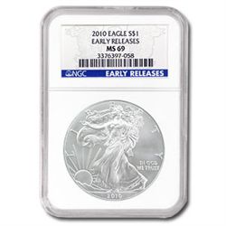 2010 Silver American Eagle (NGC MS-69) Early Release Bl