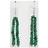 Image 1 : 24.57ct 2 Row Faceted Emerald Silver Hook Earring