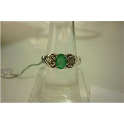 16.60 ctw Emerald Ring .925 Sterling Silver