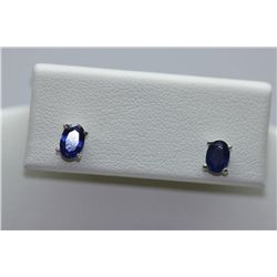 7.50 CTW SAPPHIRE EARINGS .925 STERLING SILVER
