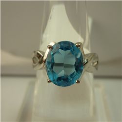 22.25 CTW BLUE TOPAZ RING .925 STERLING SILVER