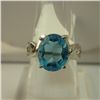 Image 1 : 22.25 CTW BLUE TOPAZ RING .925 STERLING SILVER