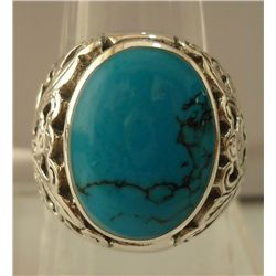 39.20 ctw Turquoise Ring .925 Sterling Silver
