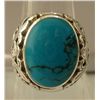 Image 1 : 39.20 ctw Turquoise Ring .925 Sterling Silver