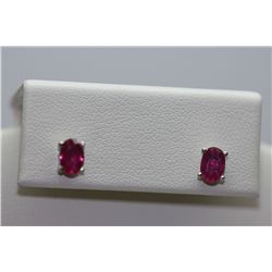 6.00 CTW RUBY EARINGS .925 STERLING SILVER