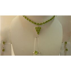 85.00 ctw Peridote (oval) Necklace .925 Sterling Silver