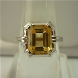 19.50 CTW CITRINE RING .925 STERLING SILVER