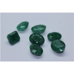 28.80 AFRICAN EMERALD MIX-SHAPED/SIZED (7 PC)