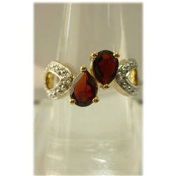 23.00 ctw Gold Plated silver Garnet Ring