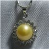 Image 1 : CHAMPAGNE PEARL ROUND CZ NECKLACE; AUTHENTIC PHILIPPINE