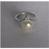 Image 1 : WHITE PEARL 3-STONE CZ RING; AUTHENTIC PHILIPPINE PEARL