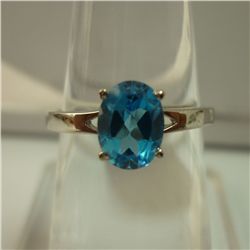 10.00 CTW BLUE TOPAZ RING .925 STERLING SILVER