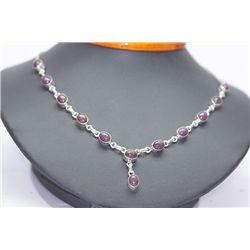 83.50 CTW STAR RUBY NECKLACE .925 STERLING SILVER