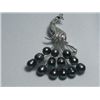 Image 1 : PEACOCK BLACK PEARL BROOCH AUTHENTIC PHILIPPINE PEARL M