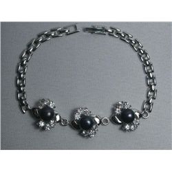 NOBLE BLACK PEARL CZ BRACELET;