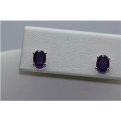 7.00 CTW AMETHYST EARINGS .925 STERLING SILVER