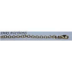 GENUINE 14K ITALIAN WHITE GOLD 2.28G BAR AND BEAD CHAIN