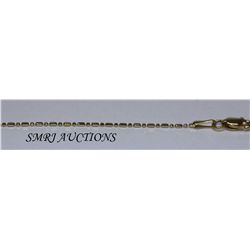 GENUINE 14K ITALIAN YELLOW GOLD 1.71G BAR AND BEAD CHAI