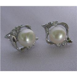 CLASSIC WHITE PEARL CZ EARRINGS; AUTHENTIC PHILIPPINE P