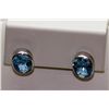 Image 1 : 19.20 CTW BLUE TOPAZ EARINGS .925 STERLING SILVER