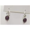 Image 1 : 12.93 CTW STAR RUBY EARINGS .925 STERLING SILVER