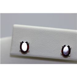 7.75 CTW GARNET EARINGS .925 STERLING SILVER