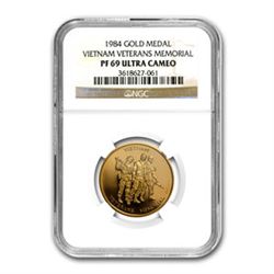 Vietnam Veterans Memorial 1/2 oz Gold Medal NGC PF-69 U
