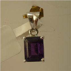 6.75 CTW AMETHYST PENDANT .925 STERLING SILVER