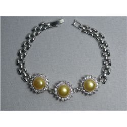 CHAMPAGNE PEARL ROUND CZ BRACELET; AUTHENTIC PHILIPPINE