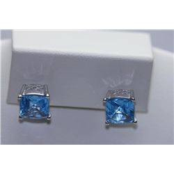 22.35 CTW BLUE TOPAZ EARINGS .925 STERLING SILVER