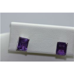 12.25 CTW AMETHYST EARINGS .925 STERLING SILVER