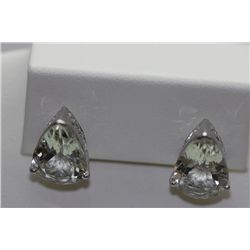 26.05 CTW GREEN AMETHYST EARINGS .925 STERLING SILVER