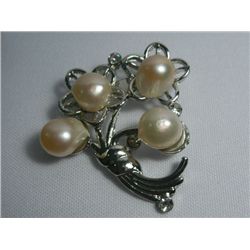KISHI PEACH PEARL CZ BROOCH AUTHENTIC PHILIPPINE PEARL