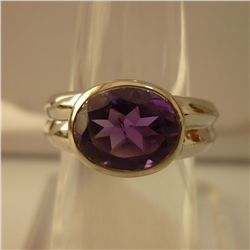 27.75 CTW AMETHYST RING .925 STERLING SILVER