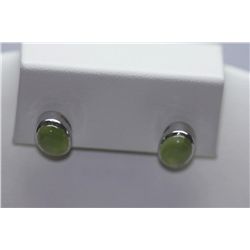15.10 CTW GREEN AMETHYST EARINGS .925 STERLING SILVER
