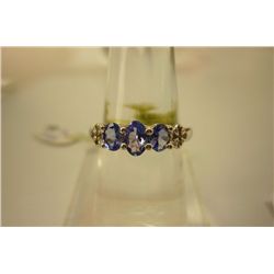 15.05 ctw Tanzanite Ring .925 Sterling Silver