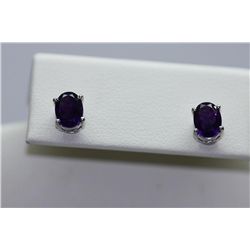 7.25 CTW AMETHYST EARINGS .925 STERLING SILVER