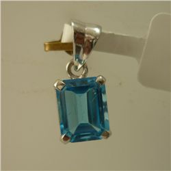 9.50 CTW BLUE TOPAZ PENDANT .925 STERLING SILVER