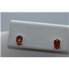 Image 1 : 6.75 CTW ORANGE SAPPHIRE EARINGS .925 STERLING SILVER