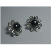 Image 1 : BLACK PEARL FLOWER CZ EARRINGS;