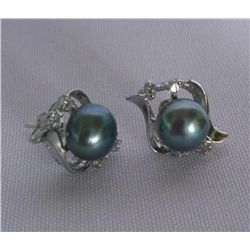 CLASSIC BLUISH PEARL CZ EARRINGS; AUTHENTIC PHILIPPINE