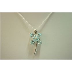 19.05 ctw Blue Topaz Pendant with chain .925 Sterling S