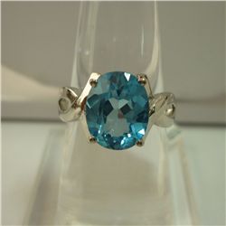 21.50 CTW BLUE TOPAZ RING .925 STERLING SILVER