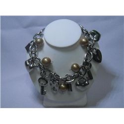 BLUE TURQUOISE ROUND CZ BRACELET; STONE - BLUE TURQUOIS