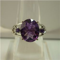 22.50 CTW AMETHYST RING .925 STERLING SILVER