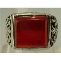 32.90 ctw Red color Ring .925 Sterling Silver