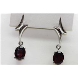 23.15 CTW GARNET EARINGS .925 STERLING SILVER