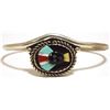 Image 1 : Old Pawn Zuni Multi-Stone Inlay Apache Face Sterling Silver Cuff Bracelet - Beverly Etsate